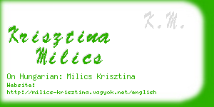 krisztina milics business card